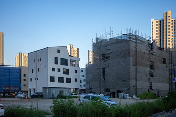 Obraz premium The landscape of a new Korean city under construction