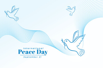 modern style international peace day background with dove