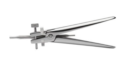 Precision in the Field: An immaculate close-up of a precise surgical instrument, capturing its unique form. Perfect for illustrating medical procedures or technical excellence.