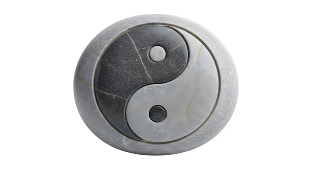 Yin and yang stone isolated on transparent background the yinyang symbol is a taoist symbol that represents the balance of opposites in the universe