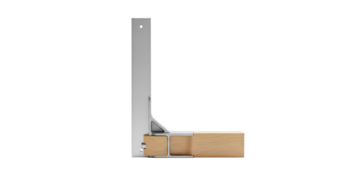 Construction Corner: A close-up shot of a metal corner brace attached to a wooden post, a symbol of solid construction, precision, and the art of building.