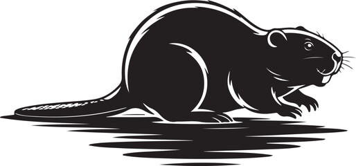 A cartoon black bear vector illustration is a cute wildlife animal silhouette drawing
