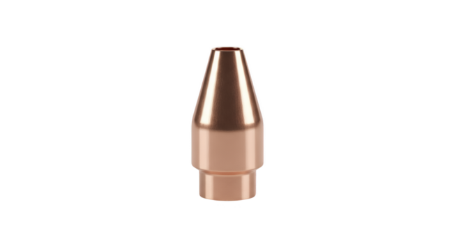 Bullet Tip: A detailed studio shot showcasing a metallic bullet tip, embodying precision and strength. Its sleek design and gleaming surface command attention.