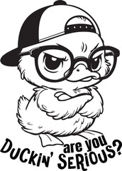 Grumpy duck with sarcastic quote 