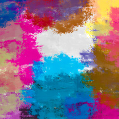 An abstract, colorful watercolor background with a vibrant paint splash and artistic texture