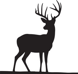 A simple deer silhouette vector illustration of a wild animal with antlers, perfect for a nature-themed design