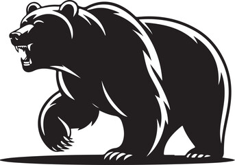 A simple black bear vector illustration of a wild animal silhouette for a nature design