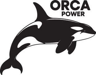 A playful cartoon vector illustration of a dolphin swimming in the blue ocean