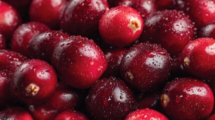 Close-up cluster of cranberries