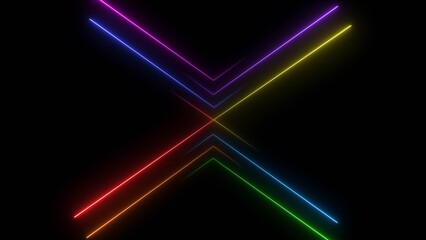 Neon lights blinking lines moving illustrations.