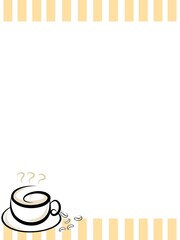 Cup of coffee frame border. Decorative Frame with Coffee Cup Illustration. Hand drawn illustration frame of a cup of coffee