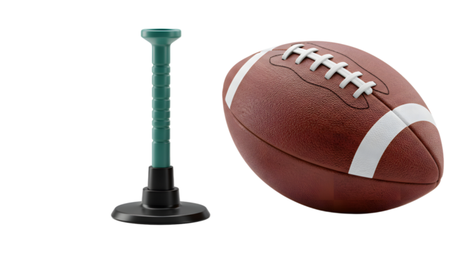 SPORT - American football and pumping needle isolated on white background, perfect for sports events