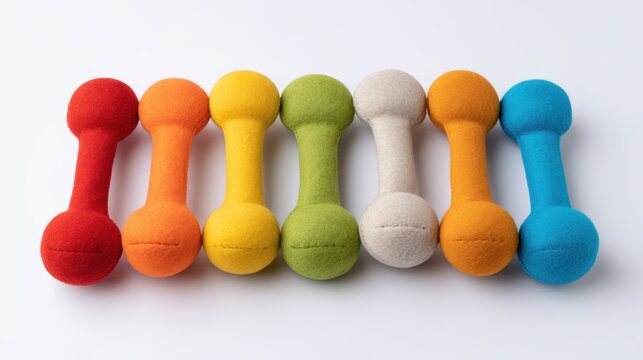 Colorful and Soft Dumbbells for Pet Exercises, Bright Fitness Equipment for Dogs, Non-Toxic Materials, Home Gym Accessories, Ideal for Playtime and Training