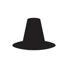 Pilgrim hat silhouette vector flat illustration design on white background