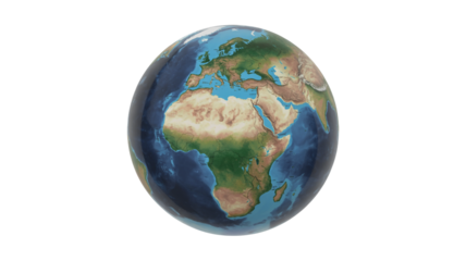 Explore a detailed globe showcasing Africa and Europe beautifully