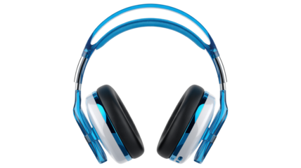 Sleek blue headphones for immersive audio experiences while gaming