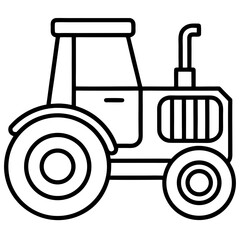 Smart Tractor Line Icon Vector Modern Agricultural Machinery Outline Design