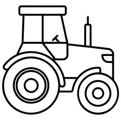 Smart Tractor Line Icon Vector Modern Agricultural Machinery Outline Design