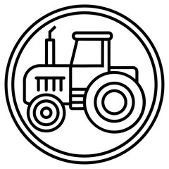 Smart Tractor Line Icon Vector Modern Agricultural Machinery Outline Design