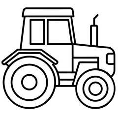 Smart Tractor Line Icon Vector Modern Agricultural Machinery Outline Design