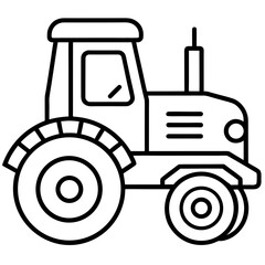 Smart Tractor Line Icon Vector Modern Agricultural Machinery Outline Design