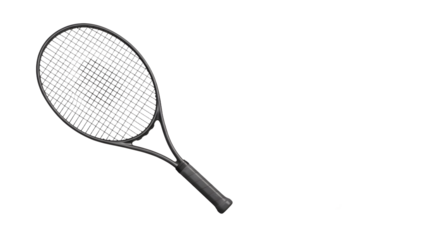 SPORT - Black tennis racket isolated on white background, tennis equipment for sport and fitness