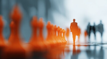 Business strategy growth theme front view success in market advanced tone vivid.