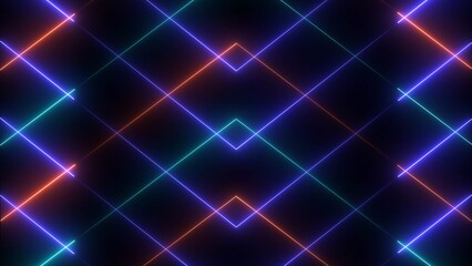 Abstract glowing rainbow color neon lines motion background. neon glowing lights lines illustration