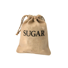 Raw Sugar Storage in Fabric Bag – Commodity Packaging on a transparent background