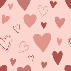 Romantic valentine's day pattern with pink hearts and love themed background, patern seamless, Stock royalty.