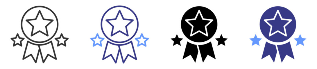 achievement icon set multiple style