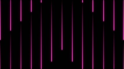 Glowing neon light animation on black screen. Abstract glowing neon lights blinking lines illustration.