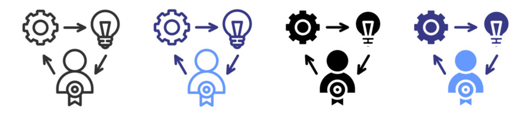 competence icon set multiple style