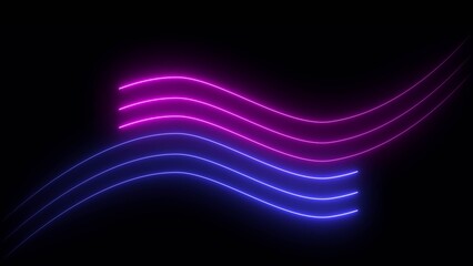 Abstract glowing rainbow color neon lines motion background. neon glowing lights lines illustration .	
