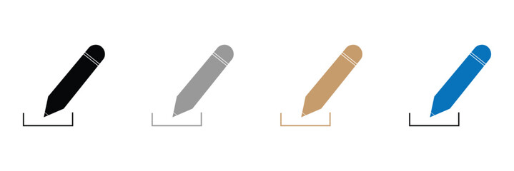 Edit icon vector. blue edit document sign and symbol. pencil blue and black color. eps 10 .