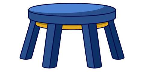 Dark blue simple and unique cartoon style modern empty comfortable stools for baby isolated on white background vector illustration.