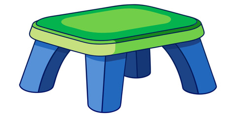 Blue green simple and unique cartoon style modern empty comfortable stools for baby isolated on white background vector illustration.