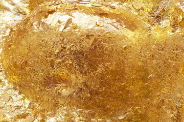 Texture of the gold leaf, Gold background, Picture from Buddha image Back