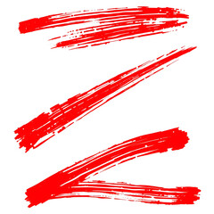 red line, grunge brush strokes, ink paint, hand drawn brush strokes, grunge background, vector texture isolated on white background