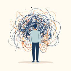 person overwhelmed with thoughts.