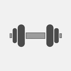 Simple Gray Dumbbell Illustration for Fitness and Exercise