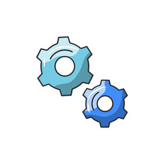 Gear Basic Icon, Core Settings Outline for UI Design