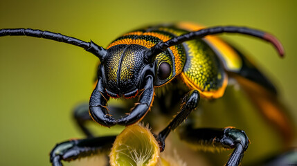 Naklejka premium Extreme close up of Scarab beetle