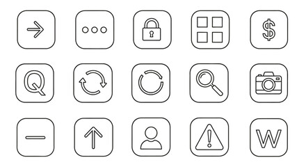 App icon set isolated on white background