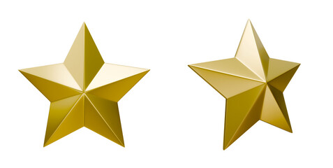 3D render golden star icon award rating shiny