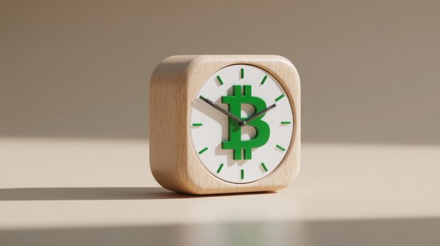 Clock with a dollar sign illustrating the intersection of time and money in a blockchain timing matrix icon concept