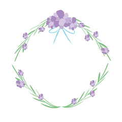 ラベンダーの花で作られたリース