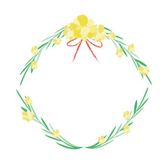 菜の花で作られたリース