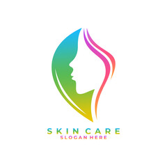 Nature skin care logo design vector template. Skin beauty logo design