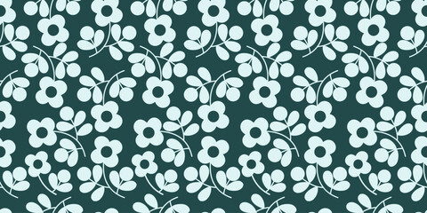 Seamless floral vector pattern with flowers for wallpaper and fabric design